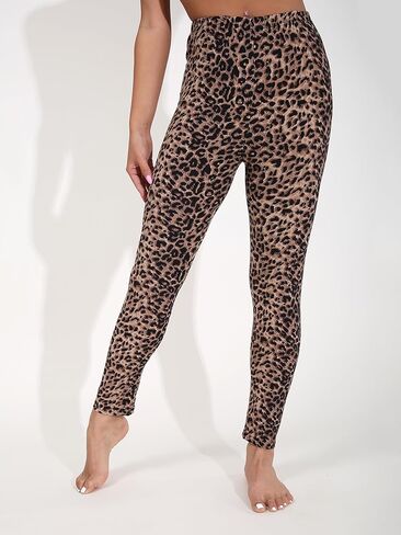 Women Small Leopard Print Yoga Leggings Outdoor Sports Elasticity Breathable Fabric Comfortable Yoga Hiking Workouts Pants in Saudi Arabia