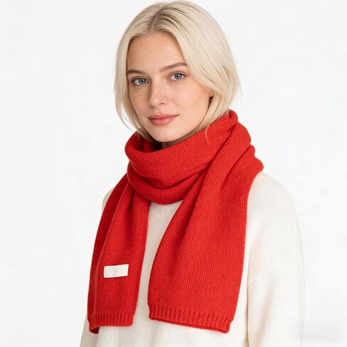Winter Knit Scarf for Women-Soft Warm Long Knit Scarf Classic Fashion Solid Color Knit Neck Wraps for Cold Weather in Saudi Arabia