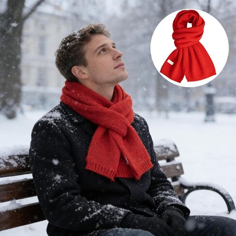 Winter Knit Scarf for Women-Soft Warm Long Knit Scarf Classic Fashion Solid Color Knit Neck Wraps for Cold Weather in Saudi Arabia