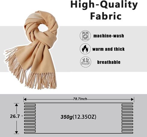 Winter-Scarf-Wrap Womens Soft Warm-Oversized Cold-Weather-Scarves Plush-Fleece-Shawl with Tassels(78''x26'') in Saudi Arabia