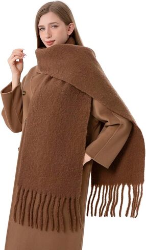 100% Wool Scarf Wrap With Gift Box for Women Men Gift Idea 93"x12"Extra Large winter Warm Scarf in Saudi Arabia