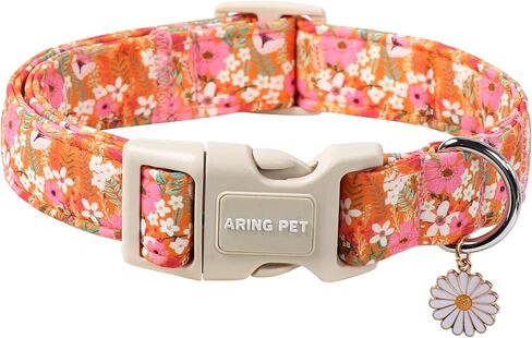 ARING PET St Patrick's Day Dog Collar-Cute Clovers Dog Collar, Adjustable Cotton Shamrock Pet Collar Trefoil Puppy Collars with Quick Release Buckle in Saudi Arabia