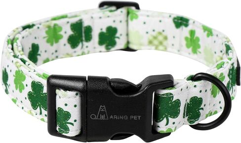 ARING PET عيد القديس باتريك طوق الكلب - لطيف البرسيم الكلب طوق، قابل للتعديل القطن شامروك الحيوانات الأليفة طوق تريفويل جرو الياقات مع مشبك الإفراج السريع in Kuwait