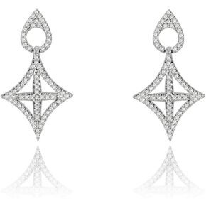 أقراط من الفضة الإسترلينية من فيرميل من الذهب عيار 18 قيراط، مجوهرات فاخرة للنساء، أقراط مضادة للحساسية (مطلية بالذهب عيار 18 قيراط، فضة إسترلينية) in Kuwait