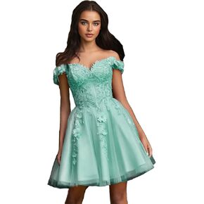 Off-Shoulder Tulle Homecoming Dresses 2026 Short Prom Dresses Lace Princess DAMA Dresses in Saudi Arabia
