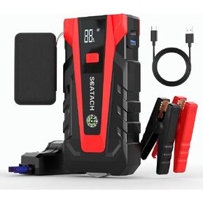 Scatach 011 6000A بطارية السيارة، حزمة بطارية 12 فولت (ما يصل إلى 14.0 لتر بنزين ومحرك ديزل 12.0 لتر)، صندوق قفز محمول مع 3 أوضاع مصباح يدوي وكابل قافز in Kuwait