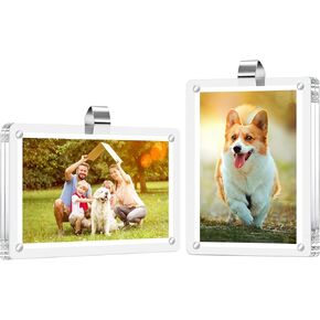 Car Picture Holder Acrylic Magnetic Photo Frame, Car Visor Photo Clip for Horizontal and Vertical Display, Car Picture Frame for 3 Inch Photo, Personalized Photo Gifts for Women, Men, Couples, Family(2) in Kuwait