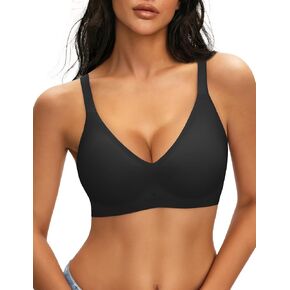 NIASOUL Women's Wireless Push Up Bra Seamless Deep V Bralette No Underwire Comfortable Supportive Bra in Saudi Arabia