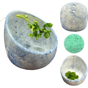 Herb Stripper Bowl, Pottery Ceramic Herb Stripper Stripper for Ergonomic Design Fast Leaf Removal (Green) in Saudi Arabia