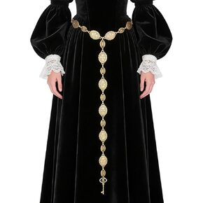 Medieval Chain Belt for Women - Silver Renfaire Gothic Witch Belts for Dresses in Kuwait