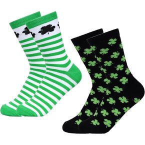 St. Patricks Day Socks Irish Clover Crew Sock Saint Patricks Day Costumes Outfit Accessories Holiday Gifts in Kuwait