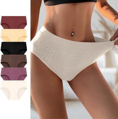 6-Pack Set Women’s Triangle Underwear, Seamless Solid Color, Breathable and Comfortable Stylish for Everyday Wear in Saudi Arabia