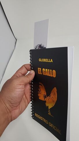 كتاب سجل تربية الديك والدواجن El Gallo، غلاف حلزوني، ثنائي اللغة الإنجليزية/الإسبانية، شريط الساق وسجل إصبع القدم، ورق ثقيل، غلاف صلب، إشارة مرجعية، كتابة ذهبية in Saudi Arabia
