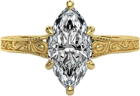 1-5 CT Moissanite Engagement Ring Colorless VVS1 10K 14K 18K Solid Gold & 925 Sterling Silver Solitaire Art Deco Moissanite Ring Christmas Gift For Women in Saudi Arabia