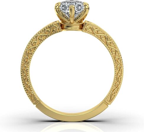 1-5 CT Moissanite Engagement Ring Colorless VVS1 10K 14K 18K Solid Gold & 925 Sterling Silver Solitaire Art Deco Moissanite Ring Christmas Gift For Women in Saudi Arabia