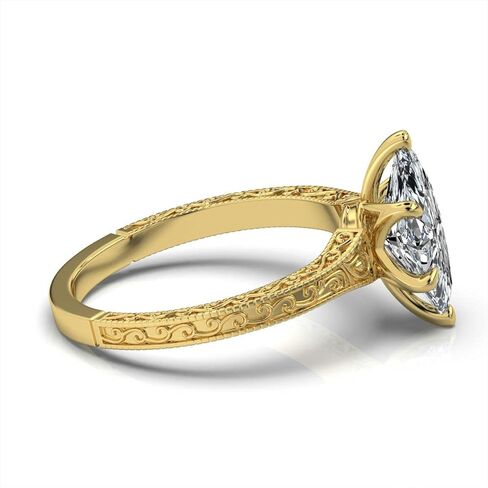 1-5 CT Moissanite Engagement Ring Colorless VVS1 10K 14K 18K Solid Gold & 925 Sterling Silver Solitaire Art Deco Moissanite Ring Christmas Gift For Women in Saudi Arabia