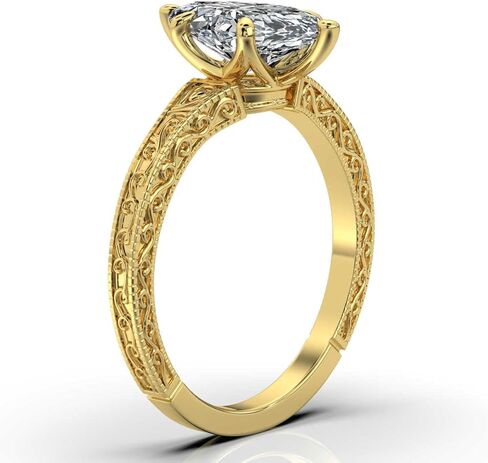 1-5 CT Moissanite Engagement Ring Colorless VVS1 10K 14K 18K Solid Gold & 925 Sterling Silver Solitaire Art Deco Moissanite Ring Christmas Gift For Women in Saudi Arabia