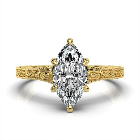 1-5 CT Moissanite Engagement Ring Colorless VVS1 10K 14K 18K Solid Gold & 925 Sterling Silver Solitaire Art Deco Moissanite Ring Christmas Gift For Women in Saudi Arabia