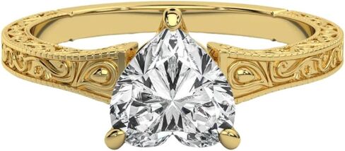 1-5 CT Moissanite Engagement Ring Colorless VVS1 10K 14K 18K Solid Gold & 925 Sterling Silver Solitaire Art Deco Moissanite Ring Christmas Gift For Women in Saudi Arabia