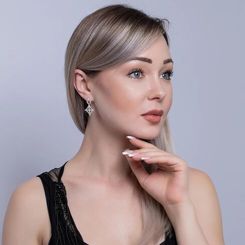 أقراط من الفضة الإسترلينية من فيرميل من الذهب عيار 18 قيراط، مجوهرات فاخرة للنساء، أقراط مضادة للحساسية (مطلية بالذهب عيار 18 قيراط، فضة إسترلينية) in Kuwait