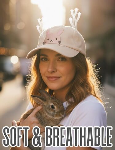 InnoBeta Bunny Gifts for Women, Bunny Cap Embroidered Adjustable Hat Gifts Accessory for Easter Birthday & Christmas in Saudi Arabia