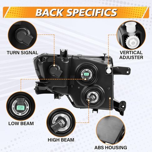 Headlight Assembly Compatible with Ford Edge 2007 2008 2009 2010 Limited SE SEL Halogen Headlamp, OE-Style Head Lamp Replacement for FO2503228 FO2502228, Chrome Housing White Reflector in Saudi Arabia