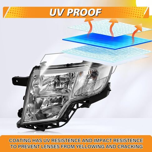Headlight Assembly Compatible with Ford Edge 2007 2008 2009 2010 Limited SE SEL Halogen Headlamp, OE-Style Head Lamp Replacement for FO2503228 FO2502228, Chrome Housing White Reflector in Saudi Arabia