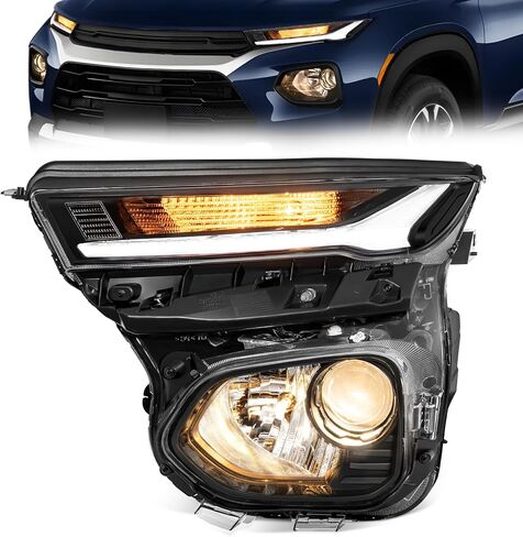 مجموعة المصابيح الأمامية ELH متوافقة مع 2021-2023 21-23 Chevy Traiblazer 2021 2022 2023 21 22 23 Chevy Traiblazer LH جهاز عرض هالوجين مع مصباح أمامي LED DRL للجانب الأيسر in Saudi Arabia