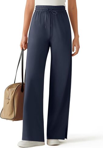 G4Free Chillwhisp Lightweight Drawstring Wide Leg Pants for Women Side Slit Flowy Palazzo Pants Summer Casual in Saudi Arabia