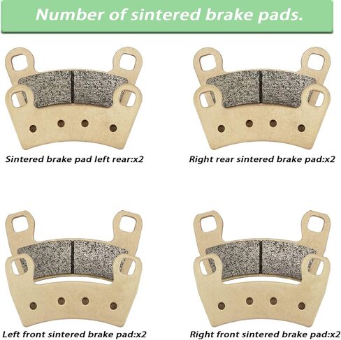 Front Rear Brake Pads Sintered for Polaris RZR 900, RZR S 900, Trail 900, RZR S 1000, RZR Trail S 1000 2015-2024 in Saudi Arabia