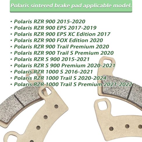 Front Rear Brake Pads Sintered for Polaris RZR 900, RZR S 900, Trail 900, RZR S 1000, RZR Trail S 1000 2015-2024 in Saudi Arabia