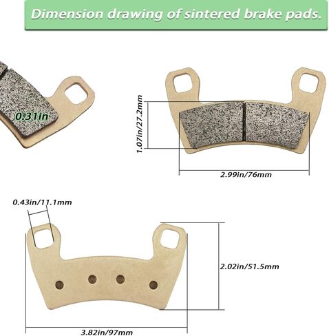 Front Rear Brake Pads Sintered for Polaris RZR 900, RZR S 900, Trail 900, RZR S 1000, RZR Trail S 1000 2015-2024 in Saudi Arabia