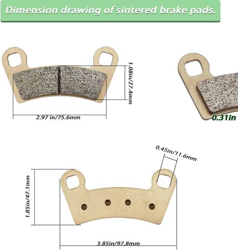 Front Rear Brake Pads Sintered for Polaris RZR 900, RZR S 900, Trail 900, RZR S 1000, RZR Trail S 1000 2015-2024 in Saudi Arabia