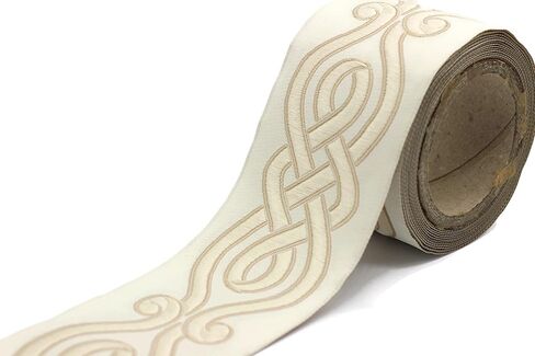 3.8 Yard Spool 2.67 inches Blue Spiral Embroidered Drapery Trim Jacquard Ribbon for Your Drapes Curtains Drapery Banding Trim Tape V13 142 in Saudi Arabia