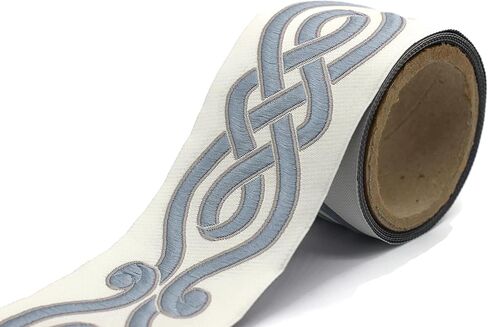3.8 Yard Spool 2.67 inches Blue Spiral Embroidered Drapery Trim Jacquard Ribbon for Your Drapes Curtains Drapery Banding Trim Tape V13 142 in Saudi Arabia