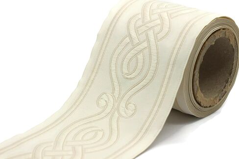 3.8 Yard Spool 2.67 inches Blue Spiral Embroidered Drapery Trim Jacquard Ribbon for Your Drapes Curtains Drapery Banding Trim Tape V13 142 in Saudi Arabia