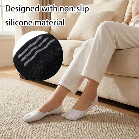 4 Pairs Flip Flop Socks, Tabi Socks No Show Sock Women, Low Cut Flip Flop Sock Split Toe for Sneaker Lofer in Saudi Arabia