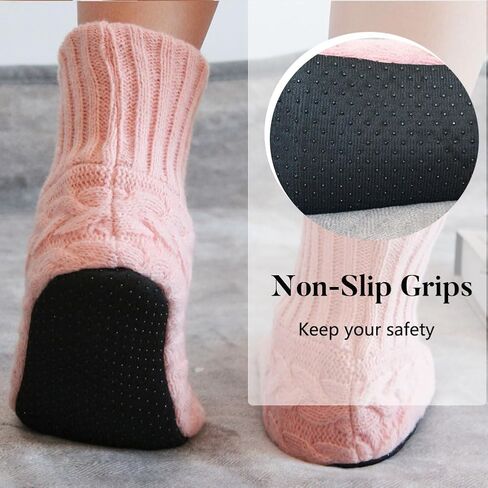 Fuzzy Sock Slippers for Women Non Slip Indoor House Sock Shoes with Grips in Saudi Arabia
