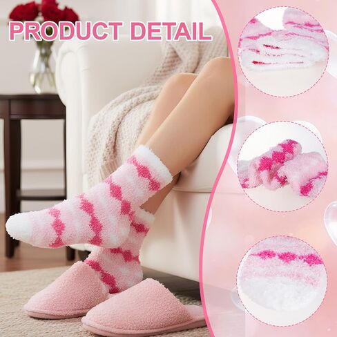 hoyuwak Fuzzy Socks for Women Thick Warm Slipper Socks Plush Home Sleeping Socks Valentines Day Gifts for Her in Saudi Arabia