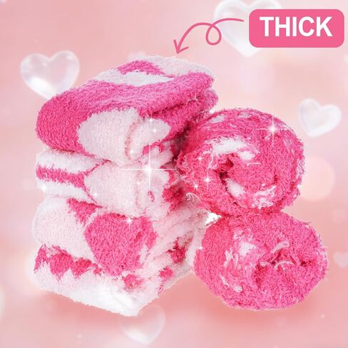 hoyuwak Fuzzy Socks for Women Thick Warm Slipper Socks Plush Home Sleeping Socks Valentines Day Gifts for Her in Saudi Arabia