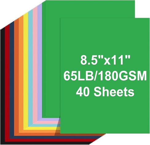 Cardstock 8.5 X 11، 40 ورقة من البطاقات الصفراء الفاتحة، ورق نسخ 65 رطل/ 180 جرامًا للمتر المربع، ورق طابعة البطاقات للفنون والرسم والدعوات وبطاقات DIY والحرف اليدوية والبناء ومستلزمات المدرسة والمكتب in Kuwait