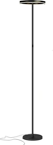 مصباح أرضي سبليت من برايتك هالو، مصباح أرضي LED Torchiere حديث مشرق للمكاتب - مصباح طويل القامة قابل للتعتيم لغرفة المعيشة أو غرفة النوم - ضوء قابل للتعديل مع زوايا دوارة - فضي بلاتيني in Kuwait