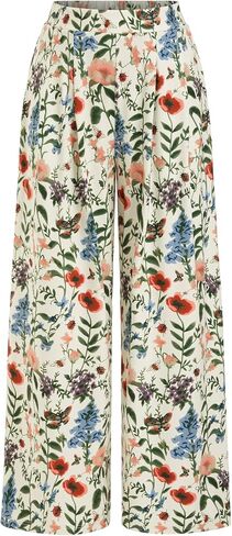 CIDER Womens Wide Leg Pants Floral Elastic Waist Palazzo Pants Boho Summer Casual Fashion Outfits in Saudi Arabia