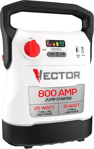 Vector VECJ1C 1000 Peak Amp Jump Starter with 120 PSI Compressor & USB-C & USB-A Power in Kuwait
