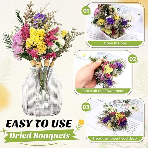 Nuanchu 60 Pcs Mini Dried Floral Flower Forget Me Not Bouquets Dried Embossing Flowers with Stem for Vase, Wedding, DIY Scrapbook Card Party Decor (Classic) in Saudi Arabia