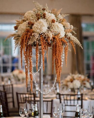 5 Stems Preserved Dried Brown Amaranthus Flowers - 23–27" Hanging Stems for Wedding Centerpieces, Arch & Vase Arrangements, Natural Soft Dried Flower Stems for Home & Event Decor in Saudi Arabia