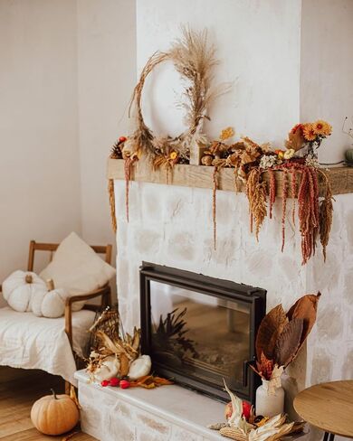 5 Stems Preserved Dried Brown Amaranthus Flowers - 23–27" Hanging Stems for Wedding Centerpieces, Arch & Vase Arrangements, Natural Soft Dried Flower Stems for Home & Event Decor in Saudi Arabia