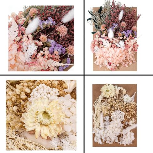 2Pack Real Dried Flowers, Natural Dry Flowers Mixed Natural Pressed Flowers Flores Secas Dried Florals for Crafts,Resin,Candle Making in Saudi Arabia