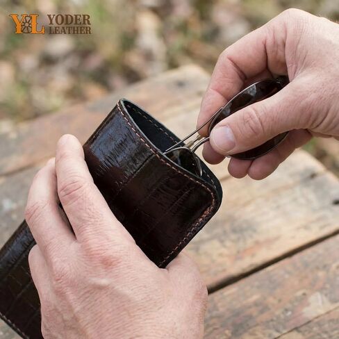 Genuine Pacific Eel Skin Leather Soft Glasses Case in Saudi Arabia