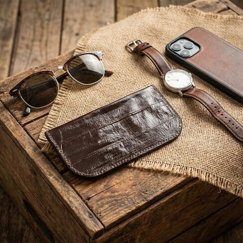 Genuine Pacific Eel Skin Leather Soft Glasses Case in Saudi Arabia